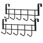 amiciCare 5 Hook Over Drawer Hanger, Alloy Steel Hanging Organizer with No Screw Installation