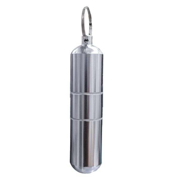 amiciCare Keychain Pill/Cigarette Container, Aluminium Alloy Waterproof Storage Tube for Outdoor Travel