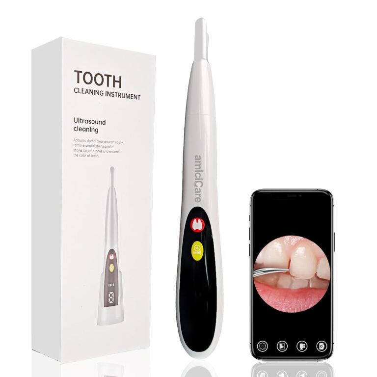 amiciCare Ultrasonic Tooth Cleaning Tool, Wireless & Electric Dental Calculus/Tartar/Stains Cleaner with Camera